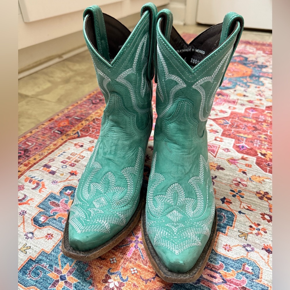 Lane Teal Western Cowboy Boots